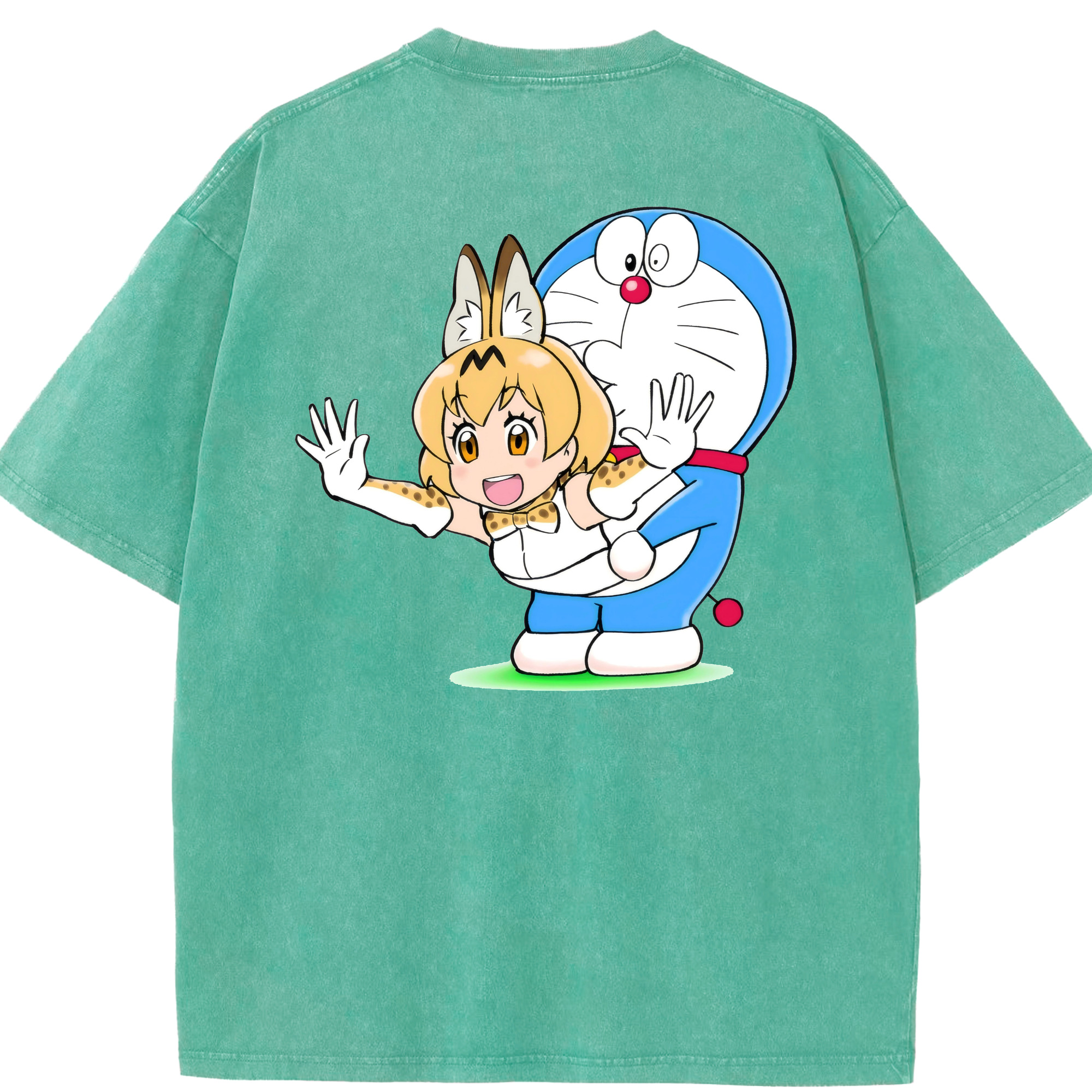 （画像用） ドラえもん Doraemon 綿100% ヴィンテージ風 半袖Tシャツ（背面プリント）